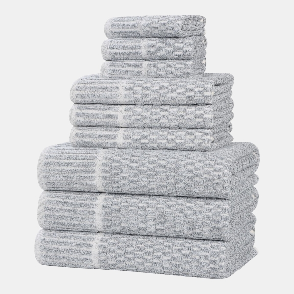 Juno Cotton Blend 9-Piece Towel Set - Denim Blue