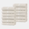 Juno Cotton Blend 12-Piece Wash Cloth Set - Beige
