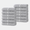 Juno Cotton Blend 12-Piece Wash Cloth Set - Charcoal