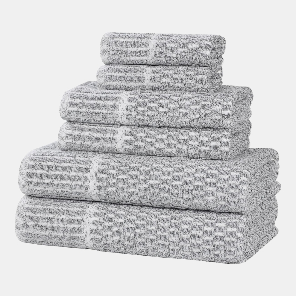 Juno Cotton Blend 6-Piece Towel Set - Charcoal