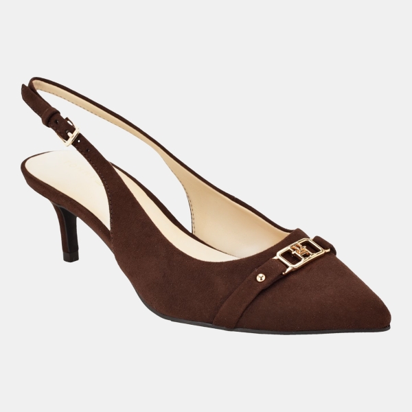 Tommy Hilfiger Women's Totale Kitten Heel Slingback Dress Pumps - Dark Brown