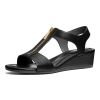 Women's Berkley Wedge Sandals - Black Leather - Image 5