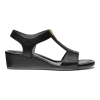 Women's Berkley Wedge Sandals - Black Leather - Image 3