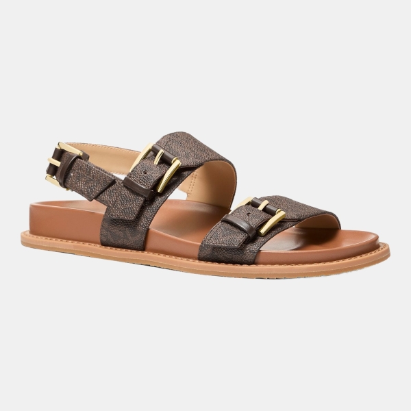 Michael Kors Women's Nia Footbed Flat Sandals - Brown