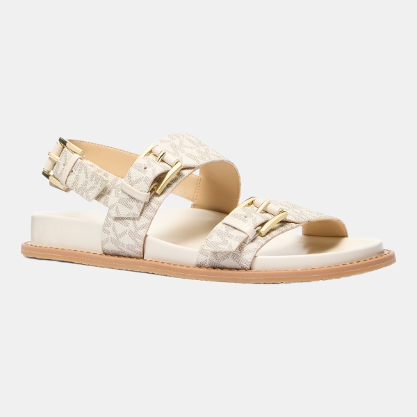Michael Kors Women's Nia Footbed Flat Sandals - Vanilla