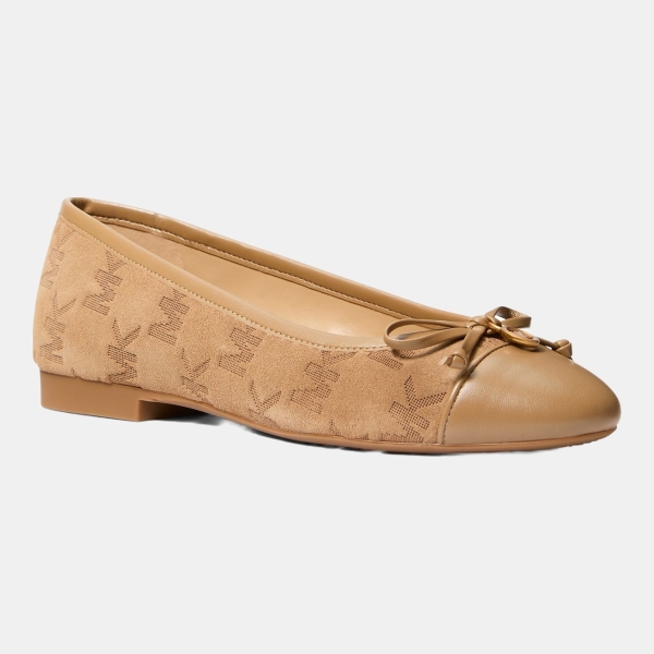 Women's Piper Flex Almond Toe Ballet Flats - Burnt Khaki Suede