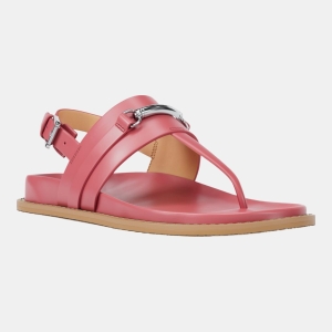 Michael Kors Outlet Carson Leather T-Strap Sandal