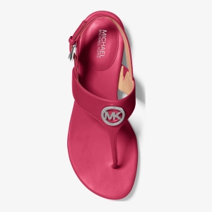 Michael Kors Outlet Hannah T-Strap Sandal - DK RASPBERRY - Image 4