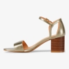 Michael Kors Outlet Hannah Metallic Block Heel Sandal - Image 4