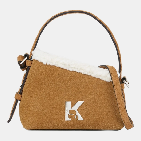 KL Jeans Geo suede mini crossbody bag