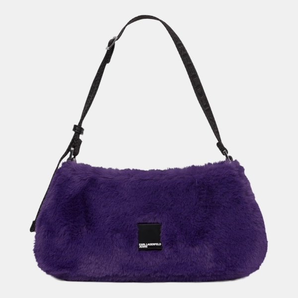KL Jeans Box logo furry shoulder bag