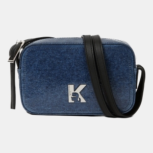 KL Jeans K logo denim camera bag