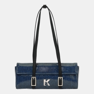 KL Jeans K logo denim elongated shoulder bag