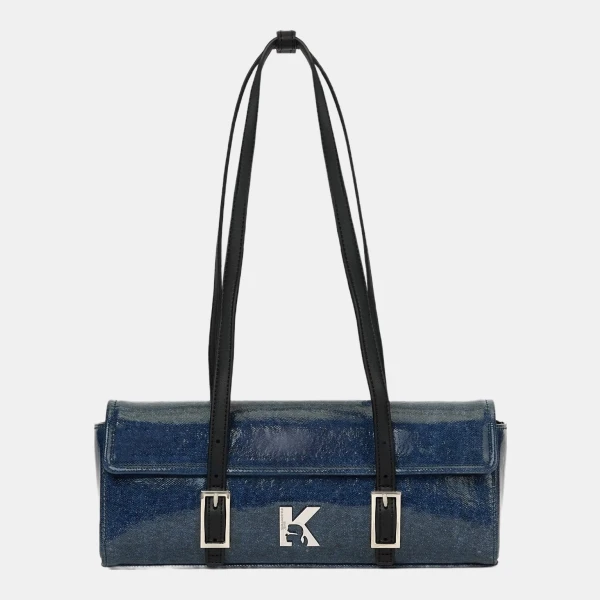 KL Jeans K logo denim elongated shoulder bag