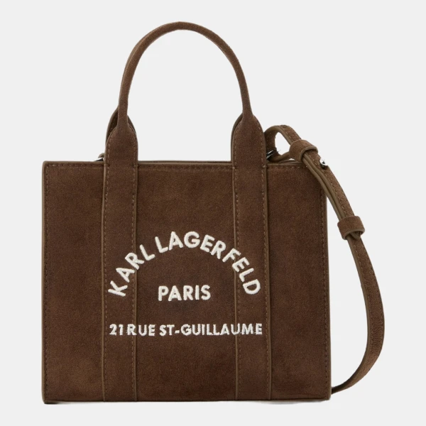 Karl Lagerfeld Rue St-Guillaume mini faux-suede tote bag