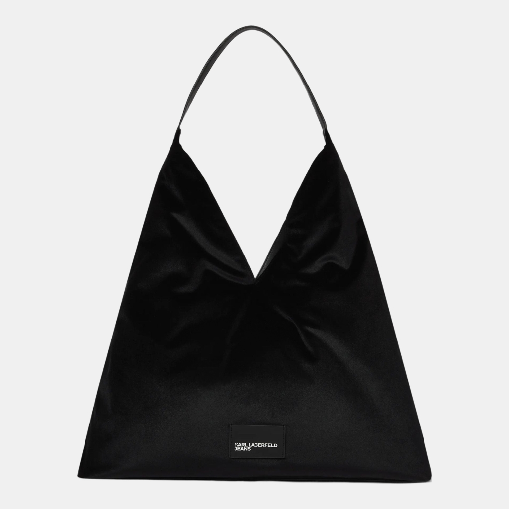 KL Jeans Trapeze velvet shopper