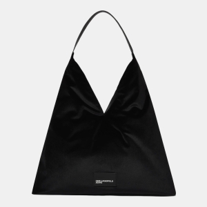KL Jeans Trapeze velvet shopper