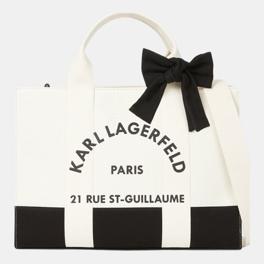 Karl Lagerfeld Exclusive Rue St-Guillaume Square bow medium tote bag