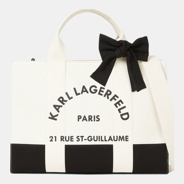 Karl Lagerfeld Exclusive Rue St-Guillaume Square bow medium tote bag