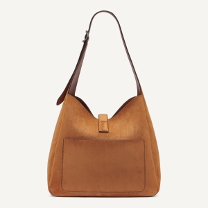 DKNY DARIA LARGE HOBO BAG - Saddle - Image 6