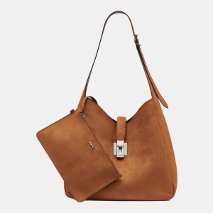 DKNY DARIA LARGE HOBO BAG - Saddle