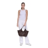 DKNY PAULA MEDIUM STRIPED COMMUTER TOTE - Coffee Bean - Image 3