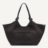 DKNY PAULA MEDIUM STRIPED COMMUTER TOTE - Black/Silver - Image 7