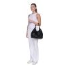 DKNY PAULA MEDIUM STRIPED COMMUTER TOTE - Black/Silver - Image 4