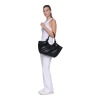 DKNY PAULA MEDIUM STRIPED COMMUTER TOTE - Black/Silver - Image 3