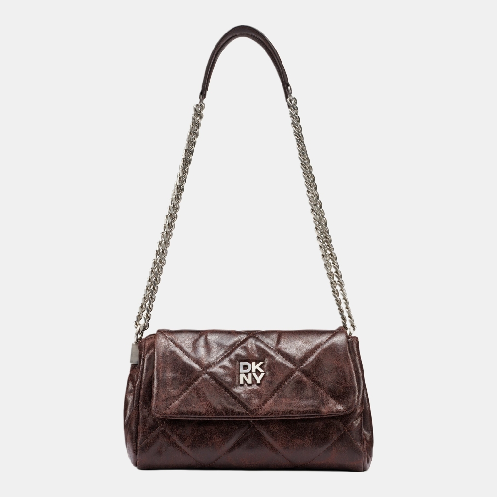 DKNY SOHO SMALL FLAP CROSSBODY BAG - Coffee Bean