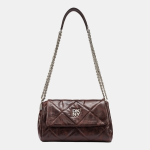 DKNY SOHO SMALL FLAP CROSSBODY BAG - Coffee Bean