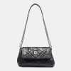 DKNY SOHO SMALL FLAP CROSSBODY BAG - Black/Silver