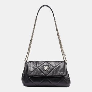 DKNY SOHO SMALL FLAP CROSSBODY BAG - Black/Silver