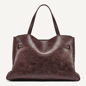 DKNY BRYAR LARGE FLAP SATCHEL - Coffee Bean - Image 5