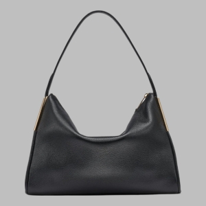 KARL LAGERFELD PARIS VALERIE LEATHER SHOULDER BAG - Black - Image 4