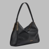KARL LAGERFELD PARIS VALERIE LEATHER SHOULDER BAG - Black - Image 3