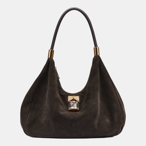 KARL LAGERFELD PARIS MAELYNN SUEDE HOBO - Fudge