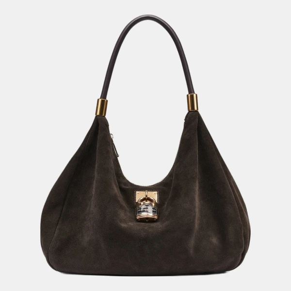 KARL LAGERFELD PARIS MAELYNN SUEDE HOBO - Fudge