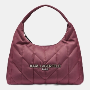KARL LAGERFELD PARIS VOYAGE MED TOTE NYLON - Cherry Plum