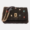 KARL LAGERFELD PARIS LAFAYETTE SMALL SUEDE CROSSBODY WITH GEMS - Fudge