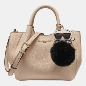 KARL LAGERFELD PARIS CROIX CROSSBODY WITH KARL POM - Brie