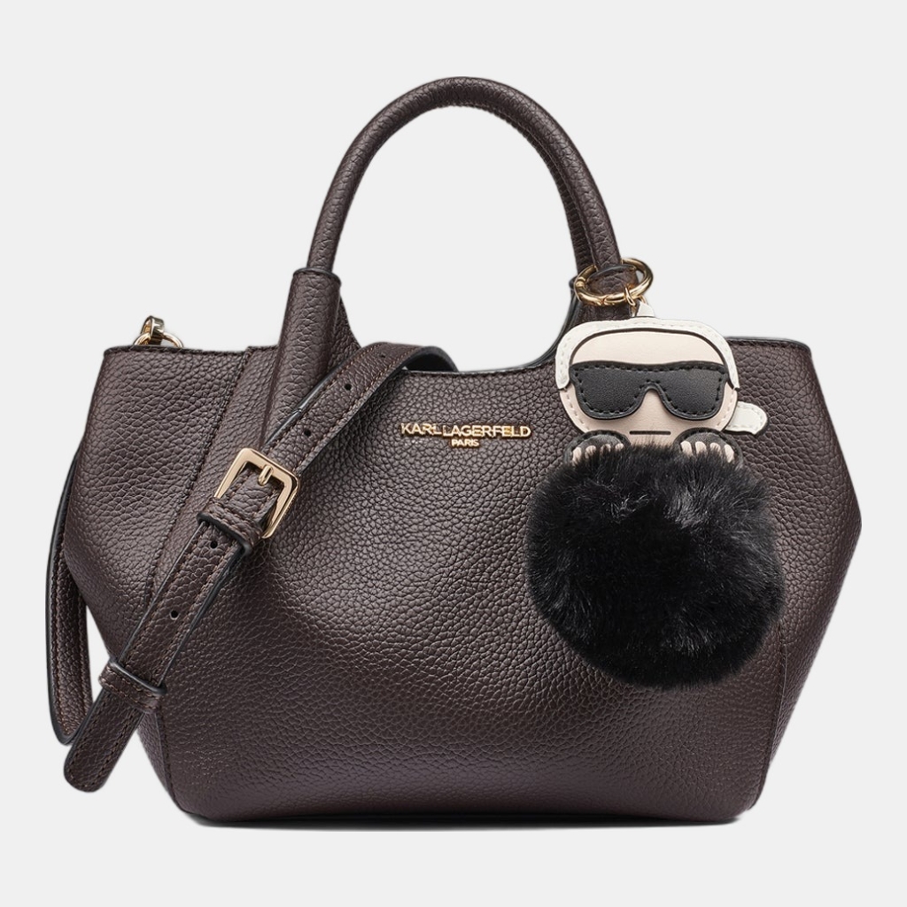 KARL LAGERFELD PARIS CROIX CROSSBODY WITH KARL POM - Fudge