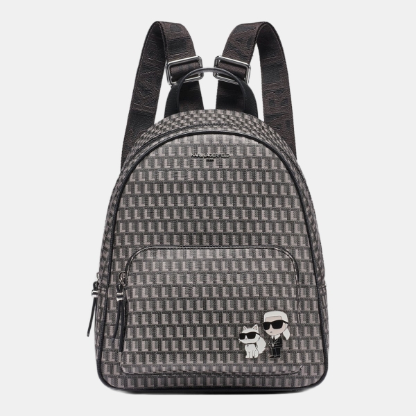 KARL LAGERFELD PARIS KHLOE MONOGRAM BACKPACK - Black Multi