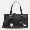 KARL LAGERFELD PARIS ZYLA SATCHEL - Black / Gold