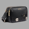 KARL LAGERFELD PARIS MAYBELLE CROSSBODY DEBOSS LOGO - Black / Gold - Image 3