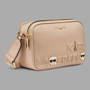KARL LAGERFELD PARIS MAYBELLE CROSSBODY DEBOSS LOGO - White Pepper - Image 3