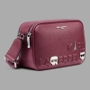 KARL LAGERFELD PARIS MAYBELLE CROSSBODY DEBOSS LOGO - Cherry Plum - Image 3