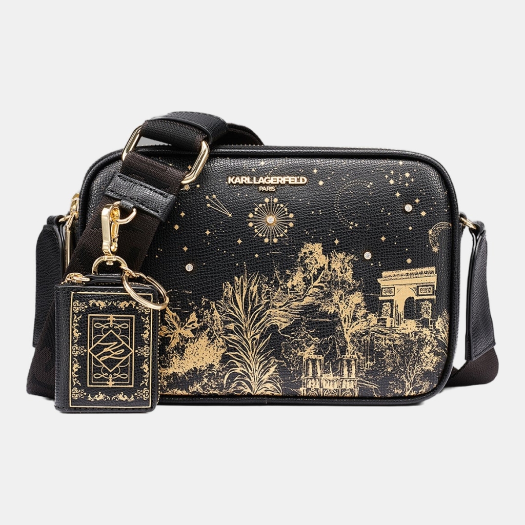 KARL LAGERFELD PARIS MAYBELLE CONSTELLATION CROSSBODY - Black / Gold