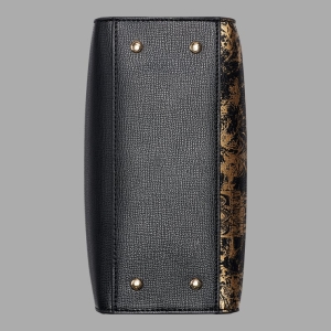 KARL LAGERFELD PARIS MAYBELLE CONSTELLATION SATCHEL - Black / Gold - Image 4