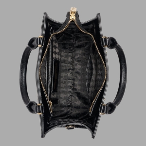 KARL LAGERFELD PARIS MAYBELLE CONSTELLATION SATCHEL - Black / Gold - Image 6